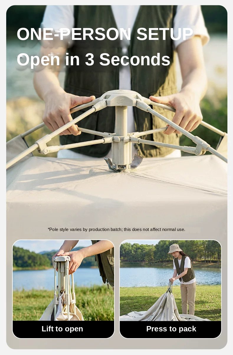 MOBI GARDEN Zero 155 Instant Tent One-person setup, open in three seconds
