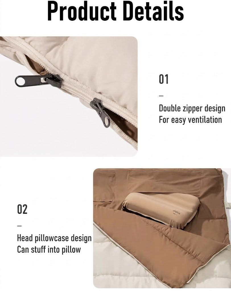 MOBI GARDEN Brushed Double Sleeping Bag Watermarked Img 1340227437005126653
