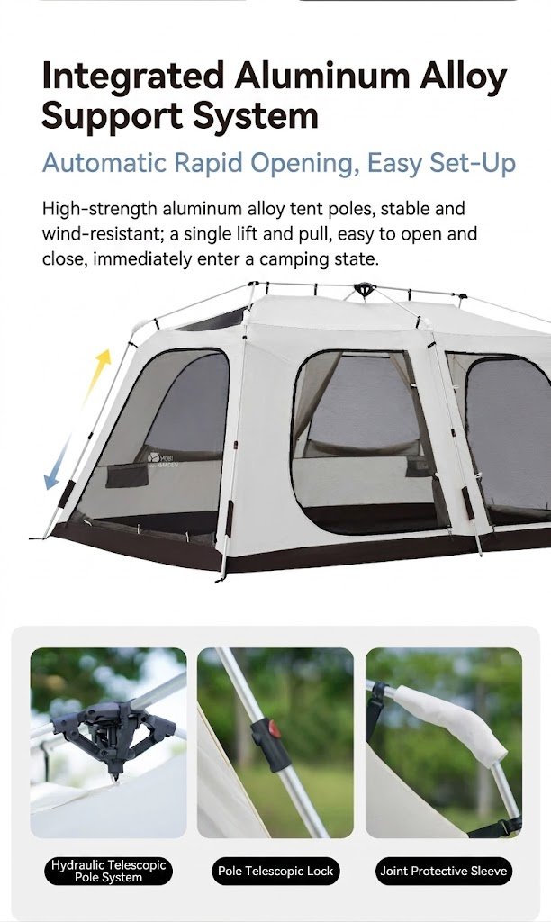 Vidalido Vicore Villa Tent Aluminium frame, vents and mesh