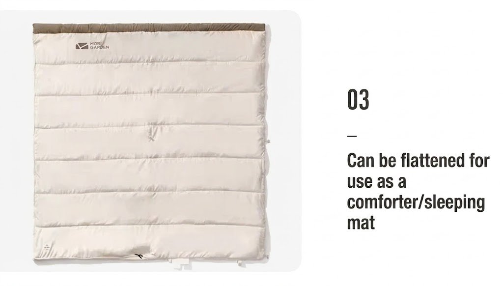 MOBI GARDEN Brushed Double Sleeping Bag Watermarked Img 5043759133337749681