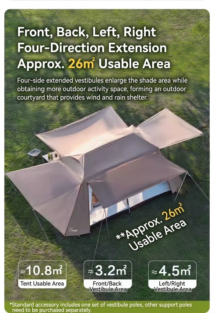 Vidalido Vicore Villa Tent Four-sided porch extension