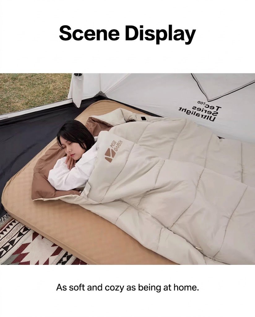 MOBI GARDEN Brushed Double Sleeping Bag Watermarked Img 962574516992761747